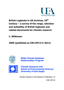 British Logbooks in UK Archives, 20th Century