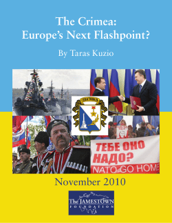 The Crimea: Europe`s Next Flashpoint?