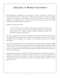Creating a Mission Statement