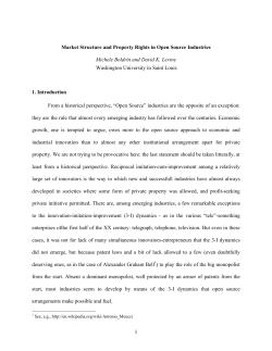 1 Market Structure and Property Rights in Open Source Industries