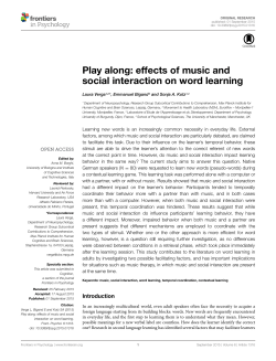 Play along: effects of music and social interaction on word learning