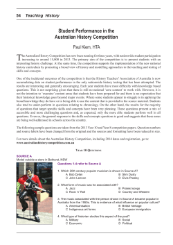 - Australian History Competition