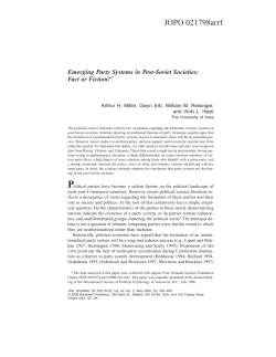 Emerging Party Systems in Post