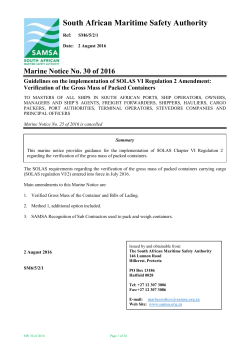 Marine Notice 30 - South African Maritime Safety Authority