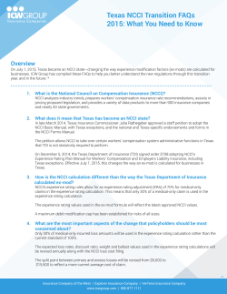 Texas NCCI Transition FAQs