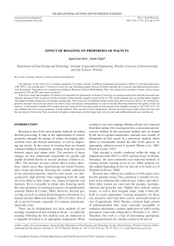 EFFECT OF ROASTING ON PROPERTIES OF WALNUTS