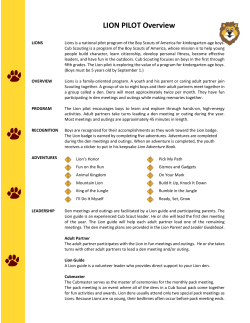 LION PILOT Overview - Patriots` Path Council