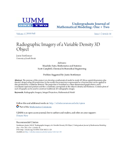 Radiographic Imagery of a Variable Density 3D Object