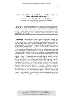 Synthesis of Caged Nucleosides with