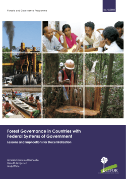 Forest governance in countries with federal systems of