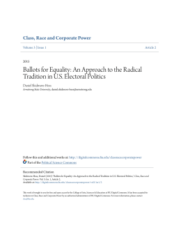 An Approach to the Radical Tradition in US Electoral Politics