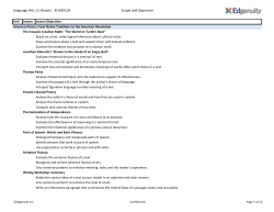 Language Arts 11 Honors - ELA3011H Scope and