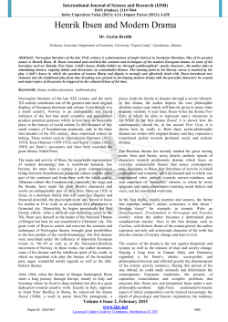 Henrik Ibsen and Modern Drama - International Journal of Science