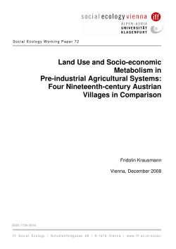 Land Use and Socio-economic Metabolism in Pre