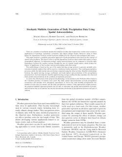 Stochastic Multisite Generation of Daily Precipitation Data Using