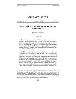 The Case for Punitive Damages in Contracts