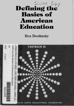 Def.ilrning the Basics of American Education