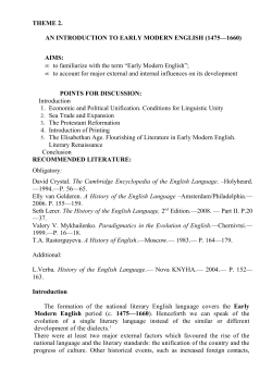 theme 2 - The History of the English Language