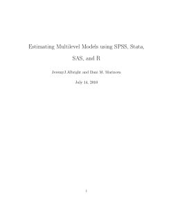 Estimating Multilevel Models using SPSS, Stata, SAS, and R