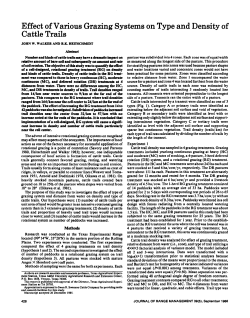 Effect of Various Grazing Systems on Type and Density of Cattle Trails