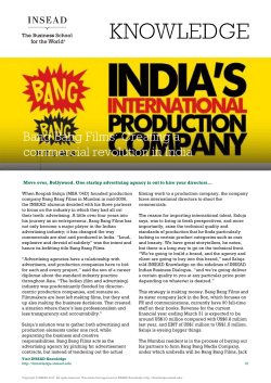Bang Bang Films: Creating a commercial revolution in India