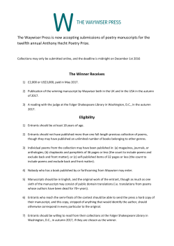 The Waywiser Press is now accepting submissions of poetry