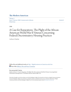 A Case for Reparations: The Plight of the African