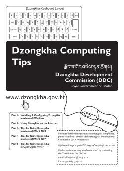 Dzongkha Computing Tips - Dzongkha Development Commission