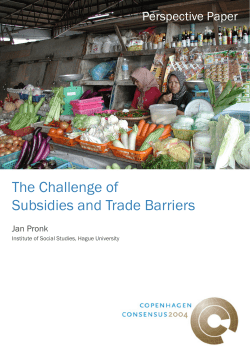 The Challenge of Subsidies and Trade Barriers