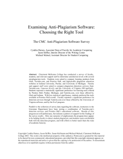 Examining Anti-Plagiarism Software