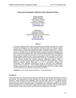 357 Instructional Strategies: What Do Online Students Prefer?
