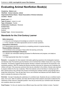 Evaluating Animal Nonfiction Book(s)