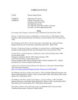 CURRICULUM VITAE NAME Thomas Runge Martin CURRENT