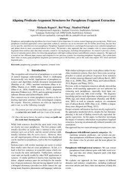 Aligning Predicate-Argument Structures for Paraphrase Fragment