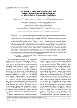 Structure of Regenerated Cellulose Films from Cellulose