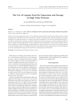 The Use of Legume Seed for Expression and Storage of High Value