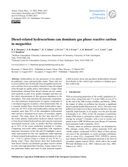 Diesel-related hydrocarbons can dominate gas phase reactive