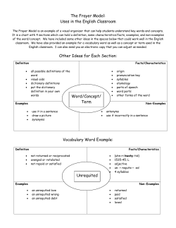 The Frayer Model: