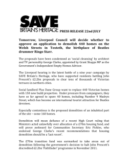 PRESS RELEASE 22nd JULY Tomorrow, Liverpool Council will