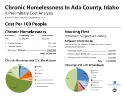 Cost of Chronic Homelessness Overview