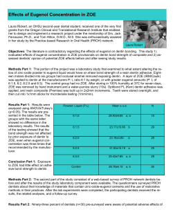 Effects of Eugenol Concentration in ZOE