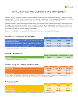 2016 Data Factsheet: Donations and Volunteerism