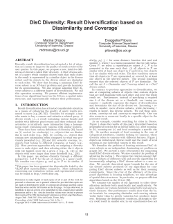 DisC Diversity: Result Diversification based on Dissimilarity and