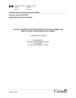Accuracy and Utility of the Atlantic Salmon Licence Stub (Angler Log