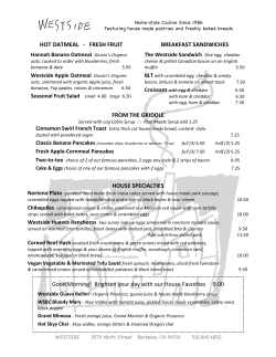 Breakfast - Westside Bakery Cafe