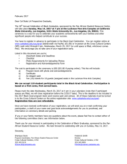 2017 Black Graduate Celebration Packet PDF - University