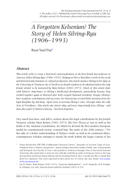 A Forgotten Kelsenian? The Story of Helen