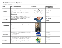 The Giver Vocabulary Notes Chapters 1-5