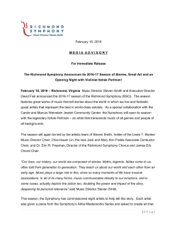 MEDIAADVISORY For Immediate Release