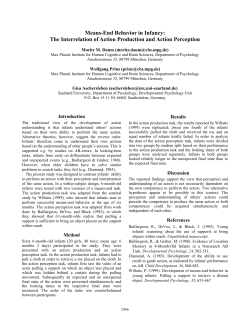 Means-End Behavior in Infancy